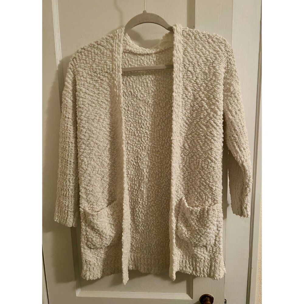 White Ivory Cardigan Youth Extra Large with pockets